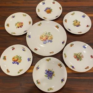 Bohemia China Fruit Design set of 6 w platter